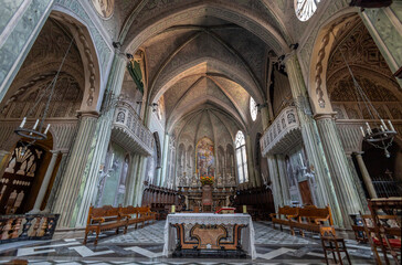 Fototapeta na wymiar BIELLA, ITALY, JUNE 1, 2023 - Inner of St Stephen's Cathedral in Biella, Piedmont, Italy