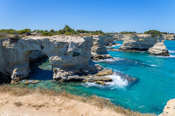 The Stacks of Sant'Andrea in Melendugno, region of Salento, province of Lecce, Puglia, Italy