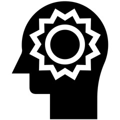 Brain idea symbol icon vector image. Illustration of the creative intelligence think design image.