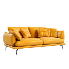 Fototapeta premium Modern sofa isolated. Illustration AI Generative.