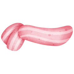 One red line scarf christmas illustration