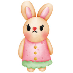 Single girl bunny christmas illustration