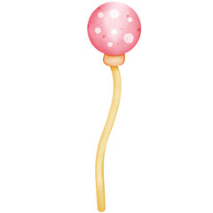 Single red christmas balloon illustration