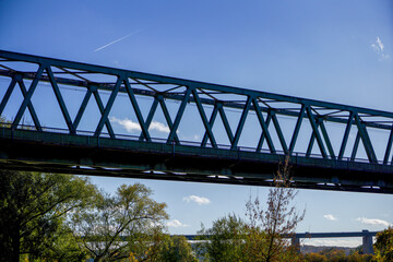 Bridge in steel construction for railway over the Danube in Sinzing ,Regensburg