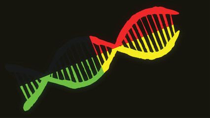DNA structure. Abstract 3d polygonal wireframe DNA molecule helix spiral on black. Medical science background. Science and Technology concept