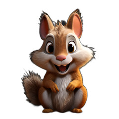 squirrel with acorn, PNG transparent background