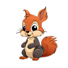 Obraz premium squirrel with acorn, PNG transparent background