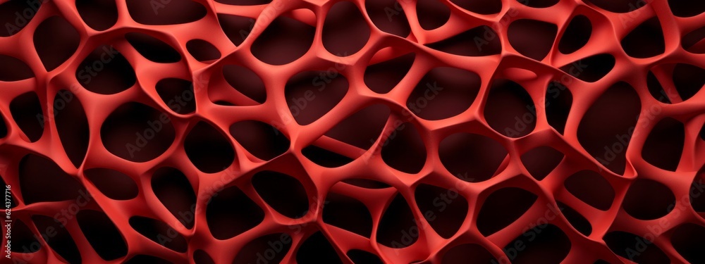 Aufkleber Abstract red net grid texture on black background banner illustration concept for web design backdrop (Generative Ai)