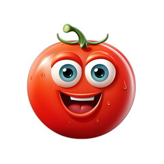 Fototapeta premium funny tomato cartoon, Transparent background
