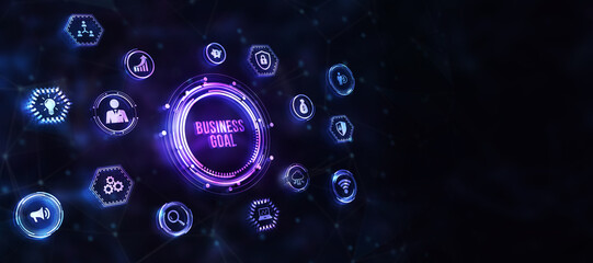 Internet, business, Technology and network concept. Business goal concept. 3d illustration