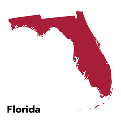 Florida map with outline color flag
