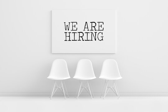 We are hiring. Business employment and job vacancy announcement.