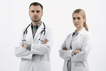 Fototapeta premium Doctors on a white background