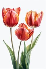Bouquet of tulips in watercolor technique - Generative AI photo