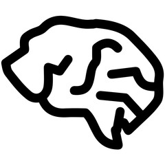 Brain idea symbol icon vector image. Illustration of the creative intelligence think design image