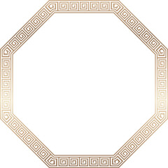 Octagon meander frame Greek key pattern Greek meander pattern ornamental borders seamless meander pattern Luxury decorative golden frame gold picture frame golden frame ornamental borders decoration 