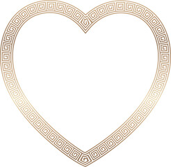 Heart meander frame Greek key pattern Greek meander pattern ornamental borders seamless meander pattern Luxury decorative golden frame gold picture frame golden frame ornamental borders decoration 
