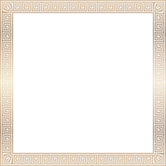 Obraz premium Square meander frame Greek key pattern Greek meander pattern ornamental borders seamless meander pattern Luxury decorative golden frame gold picture frame golden frame ornamental borders decoration 