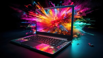 Modern Portable Laptop: A Vital Tool for Business and Communication Solutions, generative AI