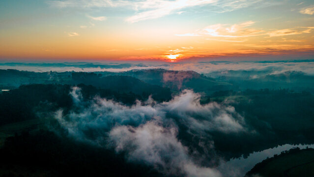 sunrise fog