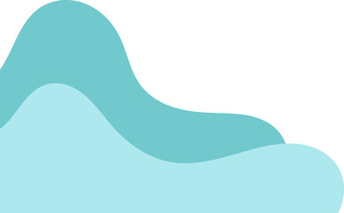 teal wavy corner. fluid corner illustration suitable for background, layout, banner.