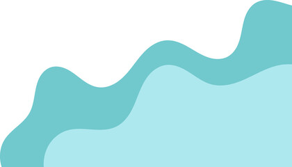 teal wavy corner. fluid corner illustration suitable for background, layout, banner.