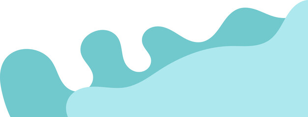 teal wavy corner. fluid corner illustration suitable for background, layout, banner.