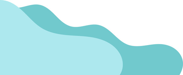 teal wavy corner. fluid corner illustration suitable for background, layout, banner.