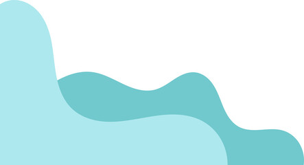teal wavy corner. fluid corner illustration suitable for background, layout, banner.
