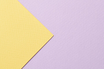 Rough kraft paper background, paper texture lilac yellow colors. Mockup with copy space for text.