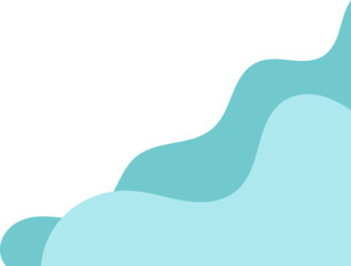 teal wavy corner. fluid corner illustration suitable for background, layout, banner.