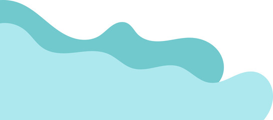 teal wavy corner. fluid corner illustration suitable for background, layout, banner.