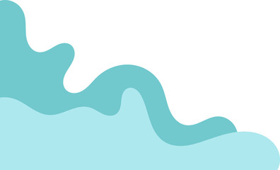 teal wavy corner. fluid corner illustration suitable for background, layout, banner.