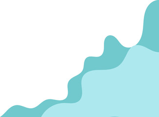 teal wavy corner. fluid corner illustration suitable for background, layout, banner.