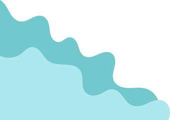 teal wavy corner. fluid corner illustration suitable for background, layout, banner.