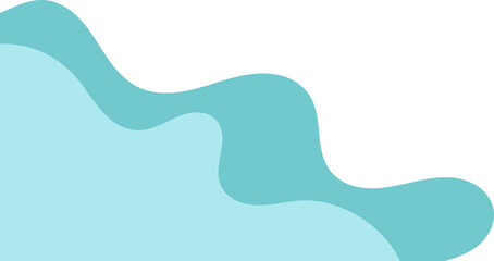 teal wavy corner. fluid corner illustration suitable for background, layout, banner.