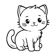 Obraz na płótnie Canvas Cute kitten. Linear vector illustration for coloring