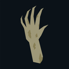Zombie hand. Vector cartoon illustration. Isolated. 