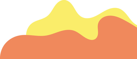 yellow orange wavy corner. fluid corner illustration suitable for background, layout, banner.