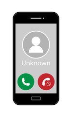 Interface, accept button, decline button, incoming call, call screen template, smartphone, phone call screen vector mockup on gradient background