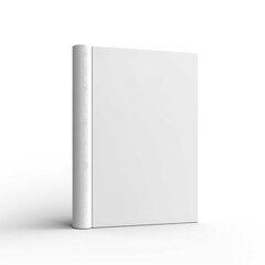 Blank white book mockup standing. Book displayed from the side with white background
