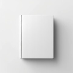 Blank plain white book cover mockup. top view. White background