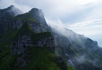 landscape with clouds, Tiganesti Towers, Bucegi Mountains, Romania 
