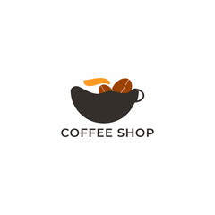 ILLUSTRATION COFFEE CUP LOGO DESIGN VECTOR GOOD FOR COFFEE SHOP, BRAND COFFEE