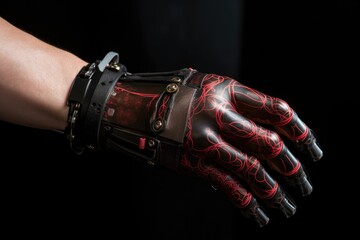 close-up of advanced robotic hand grip, created with generative ai