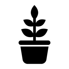 flowerpot icon vector logo template, flower icon