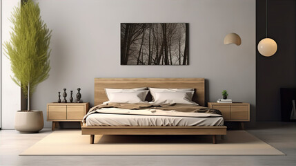Bright bedroom minimalistic