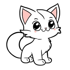 Fototapeta na wymiar a vector art of a cat.. use as a character of coloring book.