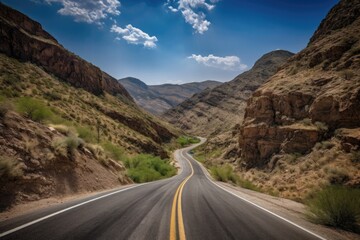 scenic road trip with a twist, showcasing unique natural phenomena or other sights and sounds that can only be seen in nature, created with generative ai