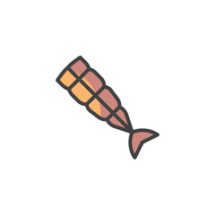 Smoke fish filled outline icon